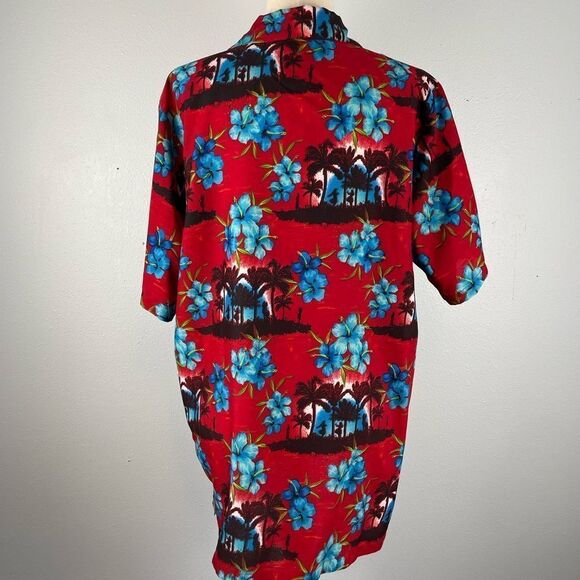 Hawaiian Red Floral Men's Shirt Size M EUC - Picture 5 of 6